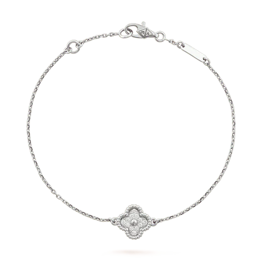 [AuraEcho Jewelry]CLOVER  SINGLE FLOWER BRACELET SILVER
