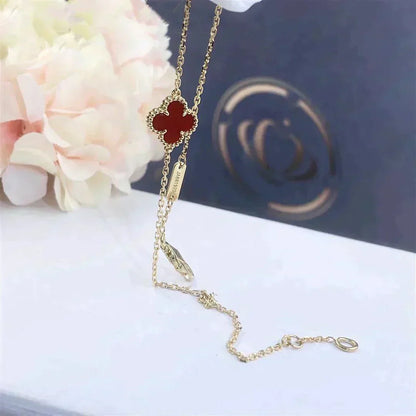 [AuraEcho Jewelry]CLOVER  CARNELIAN SINGLE FLOWER BRACELET
