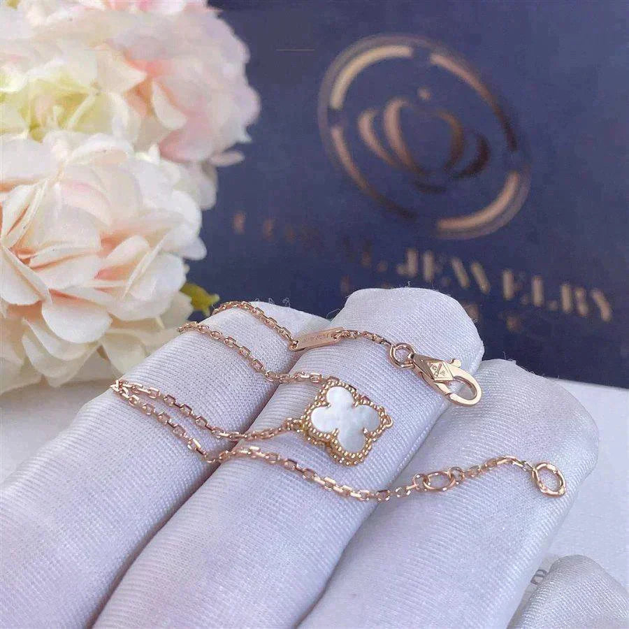 [AuraEcho Jewelry]CLOVER WHITE MOP SINGLE FLOWER BRACELET