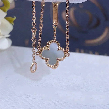 [AuraEcho Jewelry]CLOVER WHITE MOP SINGLE FLOWER BRACELET