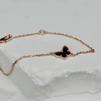 [AuraEcho Jewelry]BUTTERFLY ONYX  BUTTERFLY BRACELET