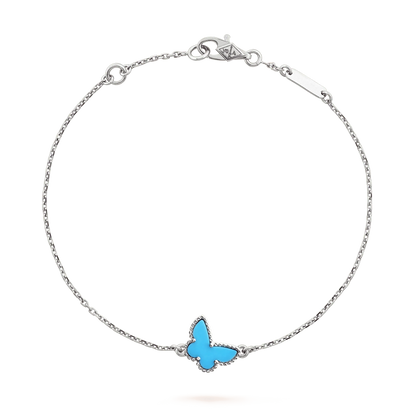 [AuraEcho Jewelry]BUTTERFLY TURQUOISE BUTTERFLY BRACELET SILVER