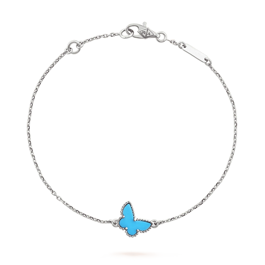 [AuraEcho Jewelry]BUTTERFLY TURQUOISE BUTTERFLY BRACELET SILVER