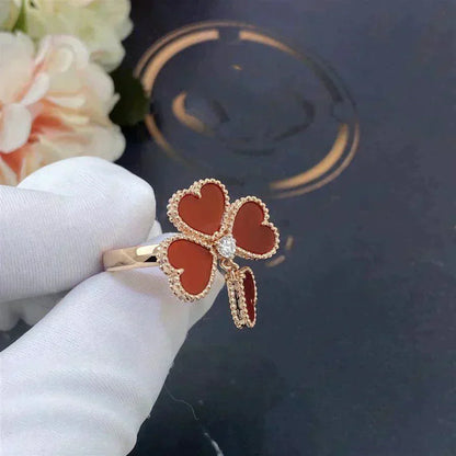 [AuraEcho Jewelry]SWEET CLOVER CARNELIAN RING