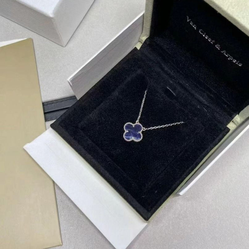 [AuraEcho Jewelry]CLOVER 15MM PIETERSITE NECKLACE SILVER