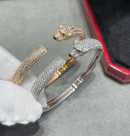 [AuraEcho Jewelry]PANTHERE FULL DIAMOND OPEN BRACELET