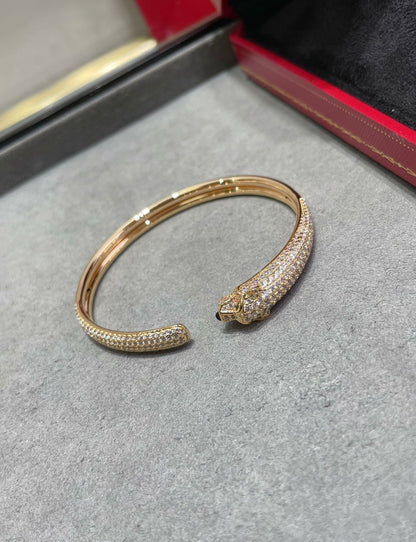[AuraEcho Jewelry]PANTHERE FULL DIAMOND OPEN BRACELET