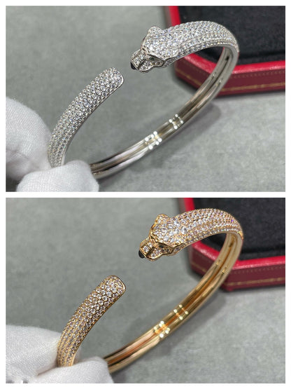 [AuraEcho Jewelry]PANTHERE FULL DIAMOND OPEN BRACELET