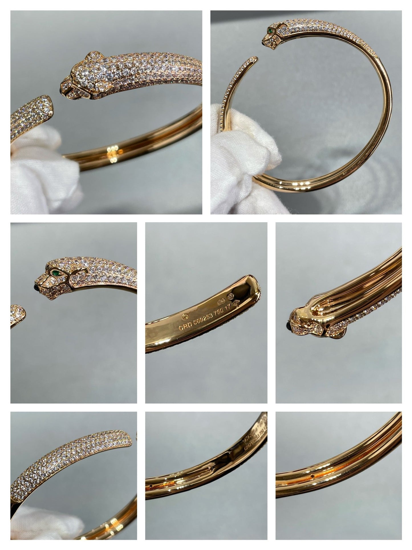 [AuraEcho Jewelry]PANTHERE FULL DIAMOND OPEN BRACELET