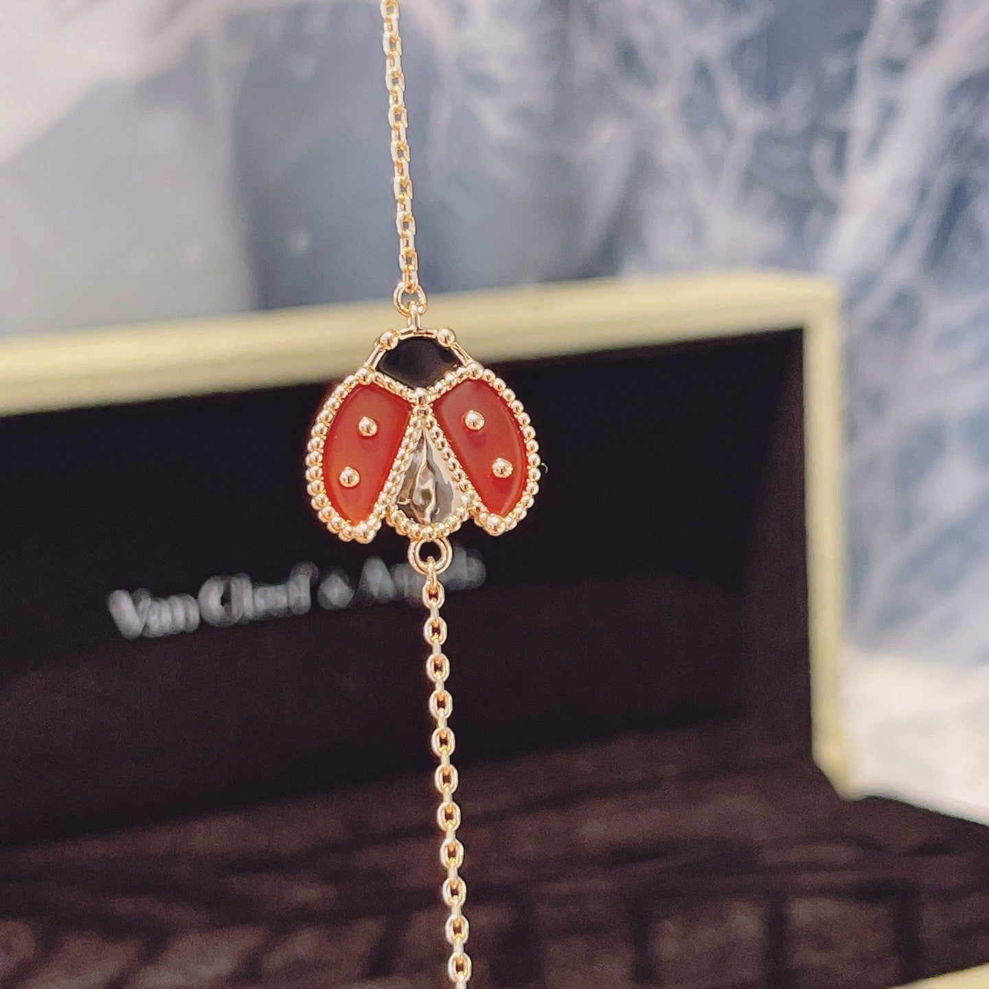 [AuraEcho Jewelry]LUCKY SPRING 1 MOTIF PINK GOLD BRACELET