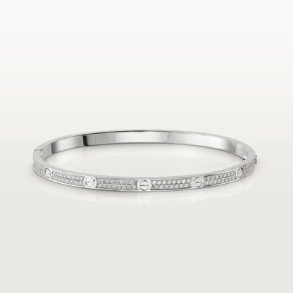 [AuraEcho Jewelry]LOVE BRACELET 3.65MM DIAMOND-PAVED SILVER