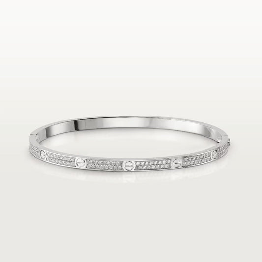 [AuraEcho Jewelry]LOVE BRACELET 3.65MM DIAMOND-PAVED SILVER
