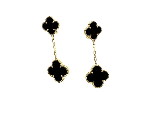 [AuraEcho Jewelry]CLOVER 2 MOTIFS  EARRINGS (MULTIPLE CHOICESC