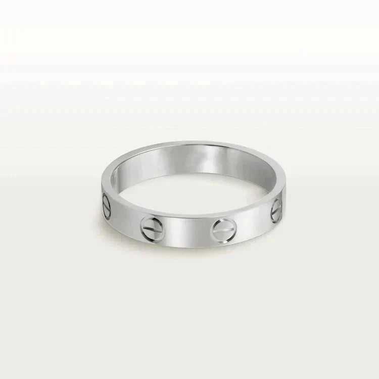[AuraEcho Jewelry]LOVE RING 4MM 1 DIAMOND SILVER