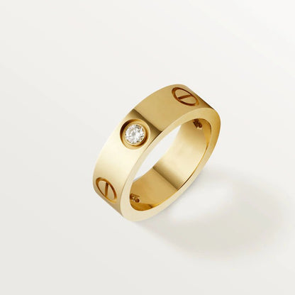 [AuraEcho Jewelry]LOVE RING 5.5MM 3 DIAMONDS PINK GOLD