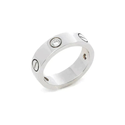[AuraEcho Jewelry]LOVE RING 5.5MM 3 DIAMONDS SILVER