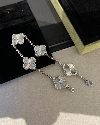 [AuraEcho Jewelry]CLOVER SILVER 5 MOTIFS BRACELET