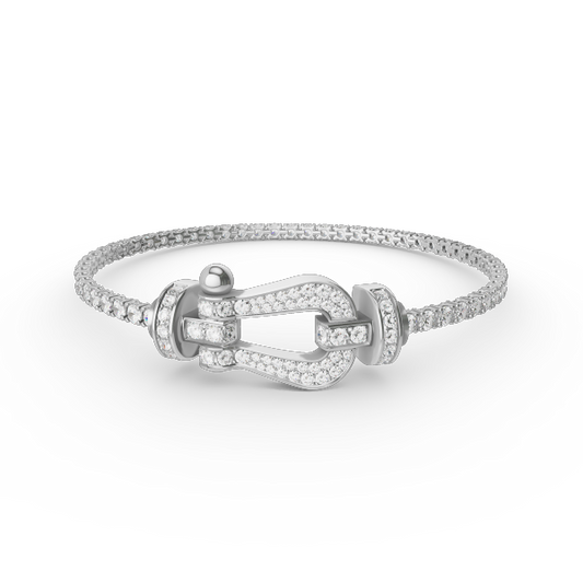 [AuraEcho Jewelry]FORCE  LARGE HORSESHOE FULL DIAMOND TENNIS BRACELET
