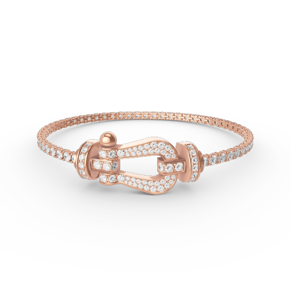 [AuraEcho Jewelry]FORCE  LARGE HORSESHOE FULL DIAMOND TENNIS BRACELET