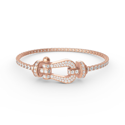 [AuraEcho Jewelry]FORCE  LARGE HORSESHOE FULL DIAMOND TENNIS BRACELET