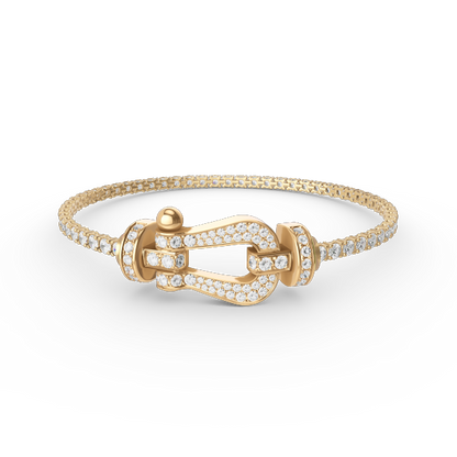 [AuraEcho Jewelry]FORCE  LARGE HORSESHOE FULL DIAMOND TENNIS BRACELET