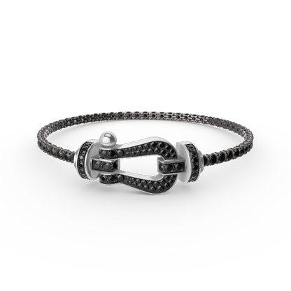 [AuraEcho Jewelry]FORCE  LARGE HORSESHOE FULL DIAMOND TENNIS BRACELET